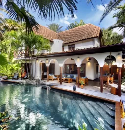 private pool outside of villa