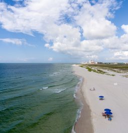 aerial over Orange Beach, Alabama Gulf Coast