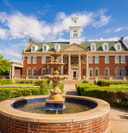 Sunny exterior view of the Dominion House at Guthrie, Oklahoma