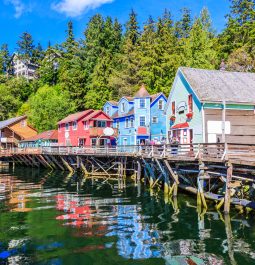 Ketchikan, Alaska. Creek Street, the historic broadwalk.