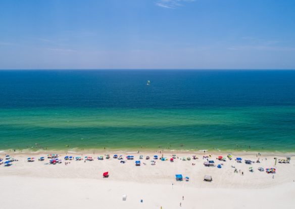 white sand beach next to turquoise ocean