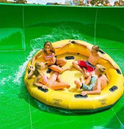 green water slide at Noah's Ark Waterpark