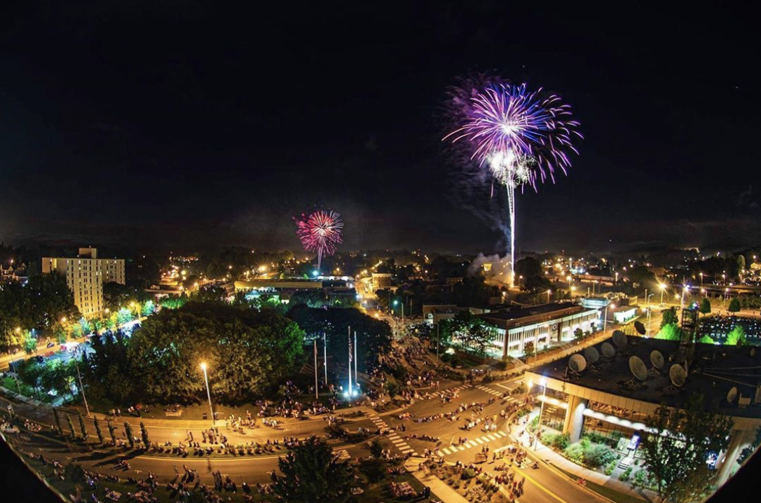 fireworks view from Lumac rooftop at The Bristol Hotel