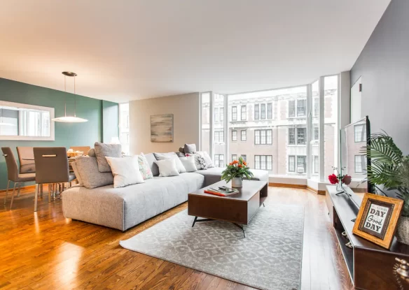 Living room in rental home