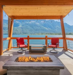 view of deck at lakefront rental