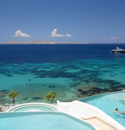 Hotel swimming pools overlooking the sea