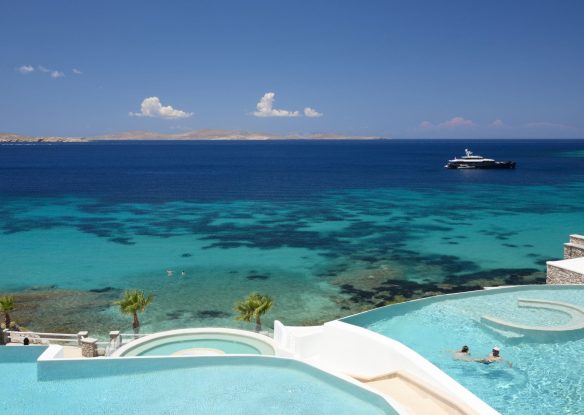 Hotel swimming pools overlooking the sea