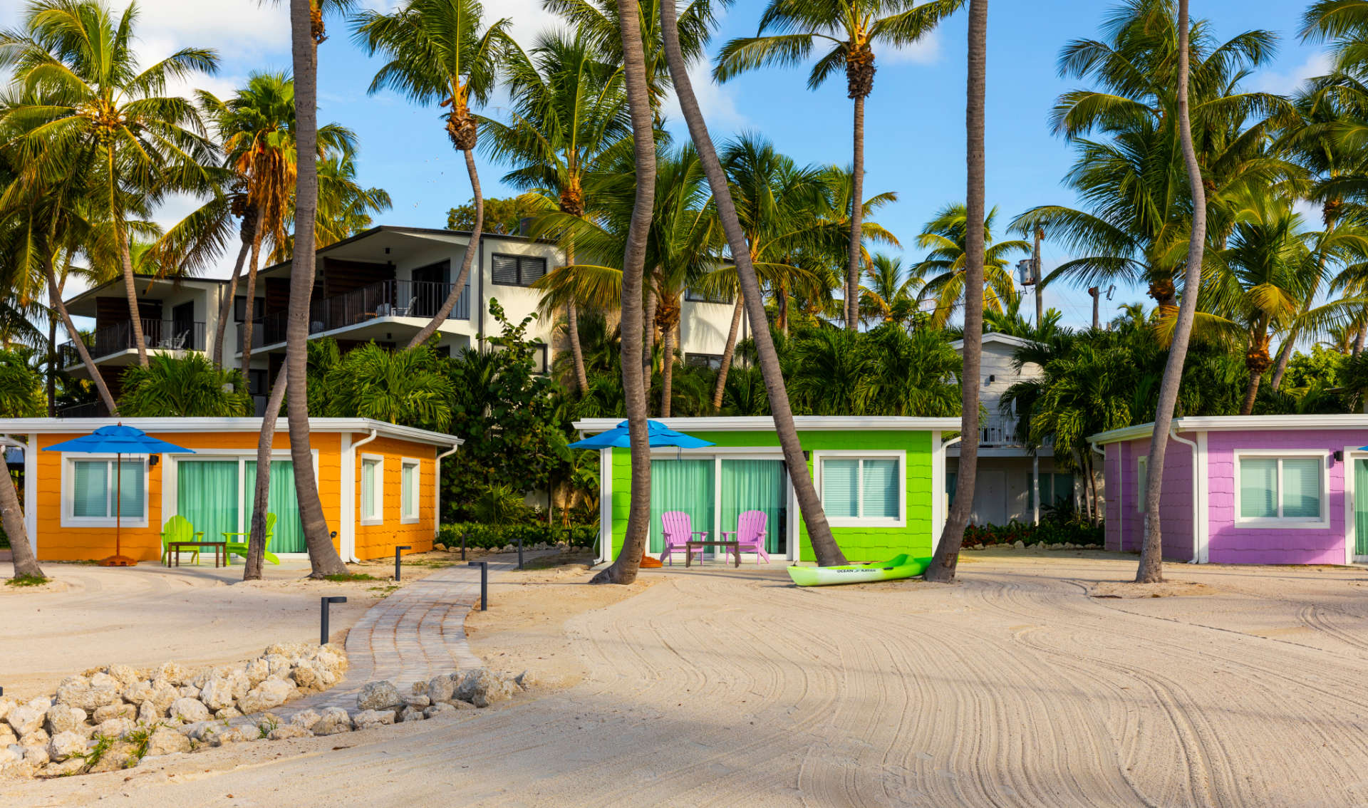 Colorful beachfront casitas for your vacation paradise