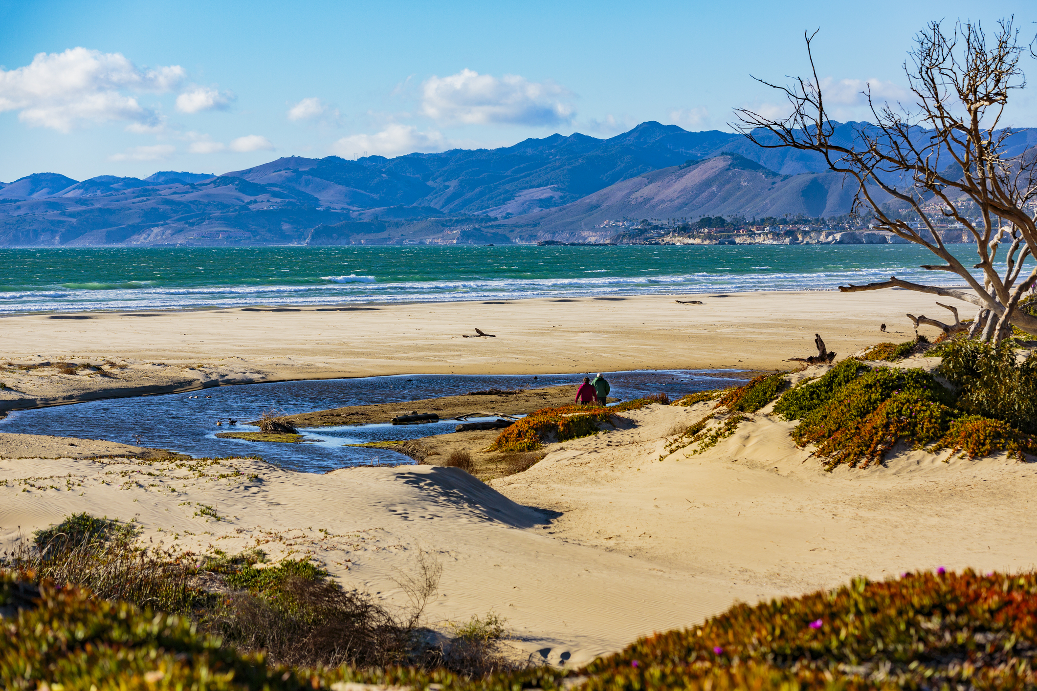  View of the ocean and mountains from North Beach Campground, Pismo Beach