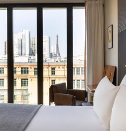 Hotel room with an Eiffel Tower view