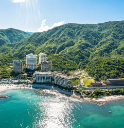 aerial view of Garza Blanca Preserve Resort & Spa in Puerto Vallarta