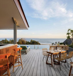 outdoor restaurant overlooking the ocean