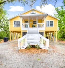 Yellow and white beach house